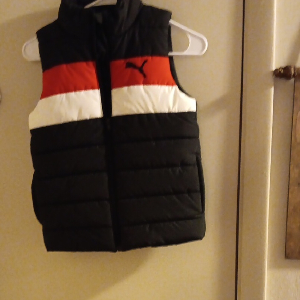 Puma Black, Red, and White Puffer Vest